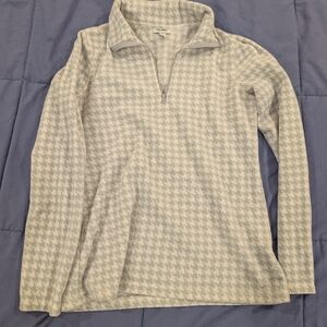 Old Navy Gray Houndstooth Quarter Zip